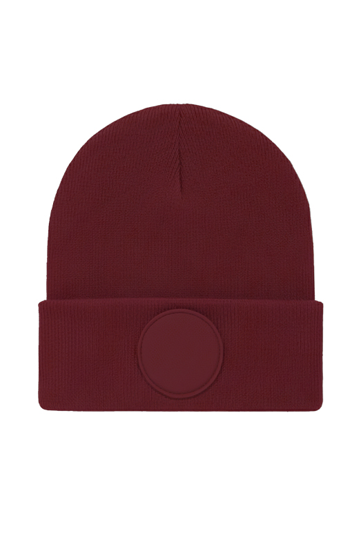 Uneek UC412 Circular Patch Beanie Maroon ONE