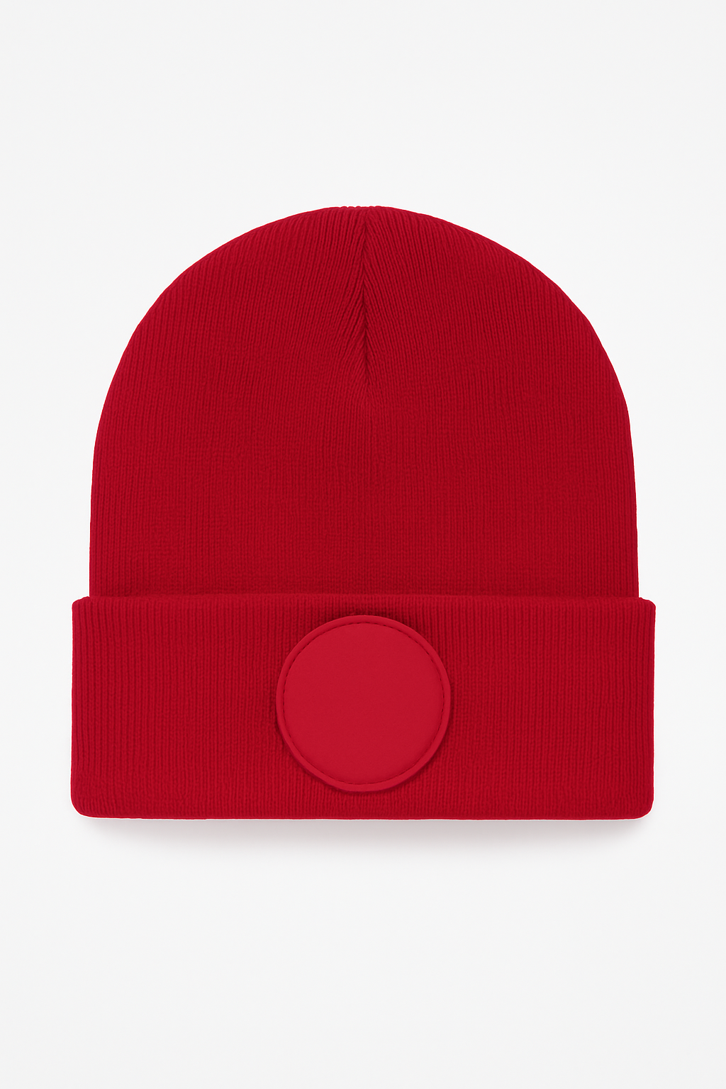 Uneek UC412 Circular Patch Beanie Red ONE