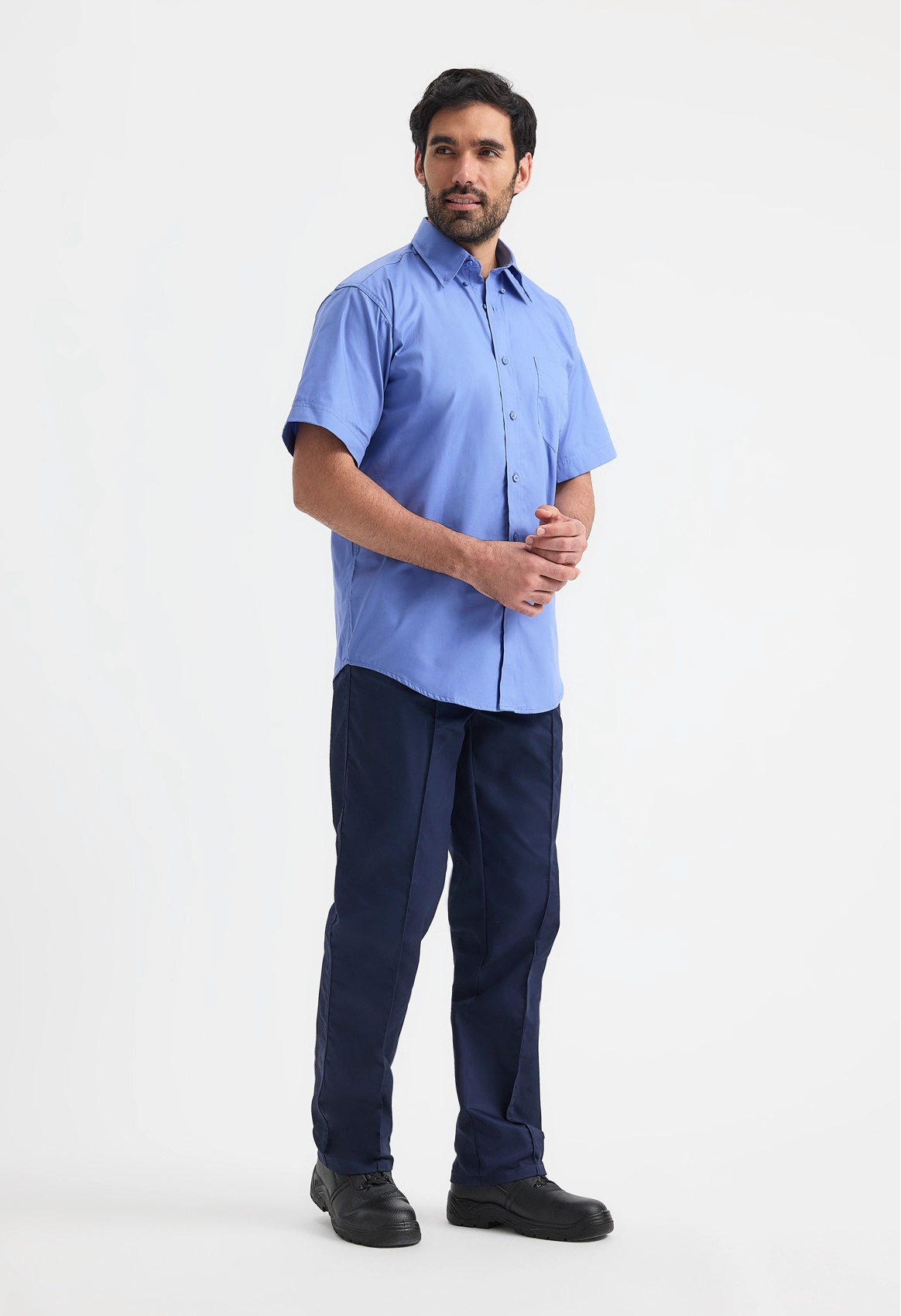 Uneek Mens Pinpoint Oxford Half Sleeve Shirt